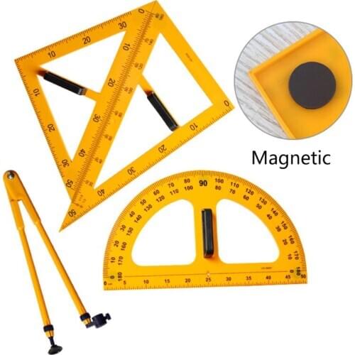 Multifunction Teaching Ruler Set Triangle Compasses Protractor Measurement Ruler