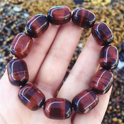 Natural red tiger eye stone Hand catenary tiger eye stone hand domineering bracelet crystal jewelry gift couple