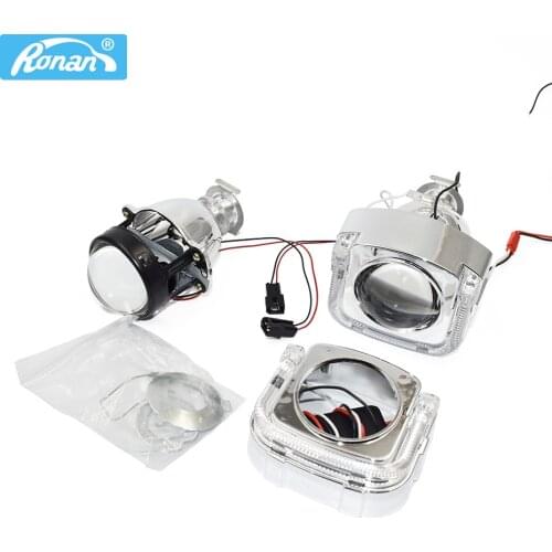 Ronan 2.0 inch 110mm bixenon projector lens with U LED angel eyes mask kit for car mototcycle headlight retrofit modiy