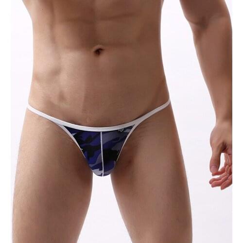 Sexy Mens Briefs Underwear Ice Silk Panties Breathable Low Rise U Convex Pouch Underpants Cueca Calzoncillo Plus Size M-3XL