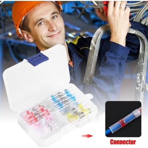 Solder Seal Wire Connectors Heat Shrink Butt Crimp Extrusion Terminals Block Soldered Terminals Insulated Waterproof Butt Wire