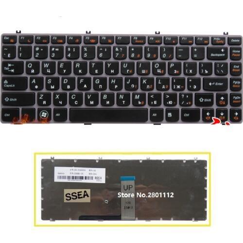 SSEA New Russian Keyboard black for LENOVO Y470 Y470A Y471 Y471A Y470P Y470N laptop RU Keyboard with Grey frame