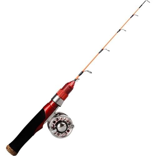 Ice Winter Fishing Rod With Reel Outdoor Sport Pole Folded Mini Feeder Fishing Rods Metal Wheel Set Ice Fishing Reel pesca