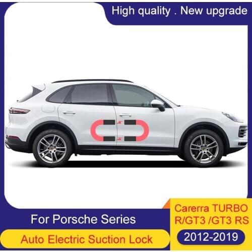 Smart Auto Electric Suction Door Lock For Porsche 92A 2011 CAYENNE 95B 2014 MACAN Soft Close Door Super Silence Car Vehicle Door