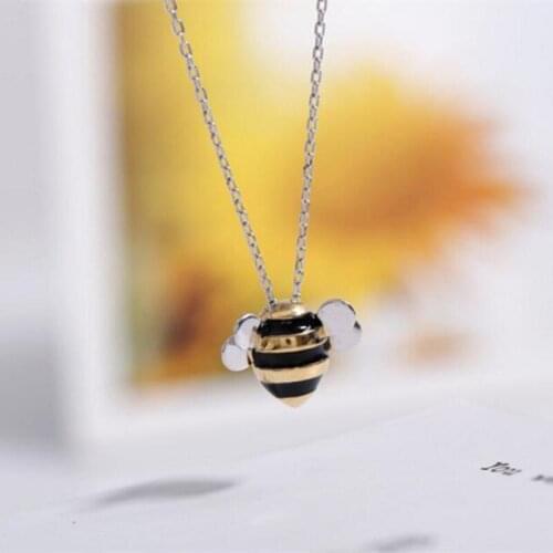 Silver Color Jewelry Wholesale Korean Fashion Cute Bee Exquisite Creative Female Personality Pendant Necklace