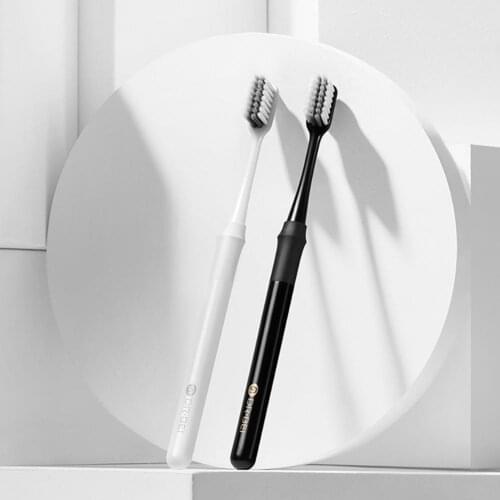 4Pcs DR·BEI Bamboo Toothbrush Portable Compact Small Head Cleaning Gums Dental Care Manual Bass Toothbrush for Home