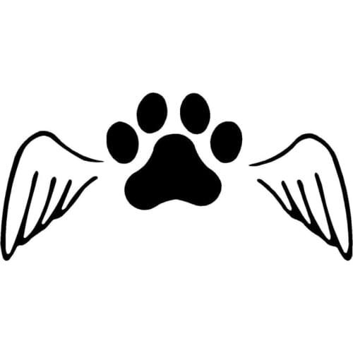 14*6.7CM Paw Print And Wings Personalized Vinyl Decal Lovely Creative Fashion Window Decoration Car Sticker C6-1063
