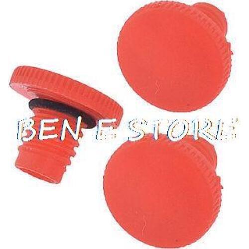 3Pcs Air Compressor Spare Fittings 11mm Male Thread Plastic Oil Plug Red Black Rubber Gasket