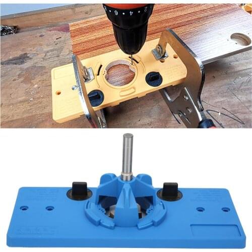 35MM Woodworking Hole Opener Hinge Hole Opener Door Hinge Positioner Fixture Template Hole Punch with Woodworking Screw Drill