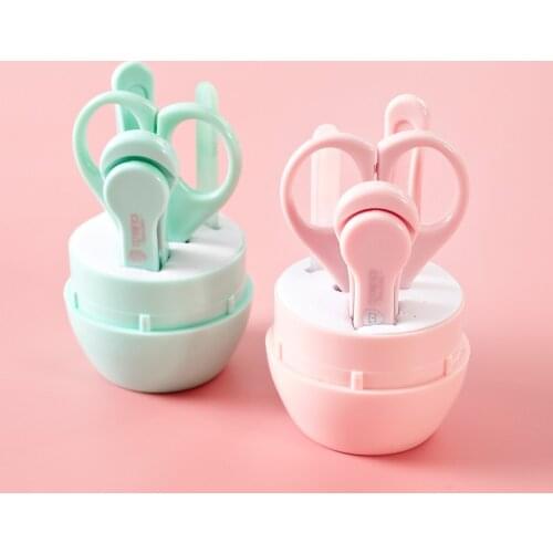 4pcs/Set Baby Nail Scissors Clipper Portable Infant Child Healthcare Tools Sets Newborn Grooming Care Kits for Toddler Gift