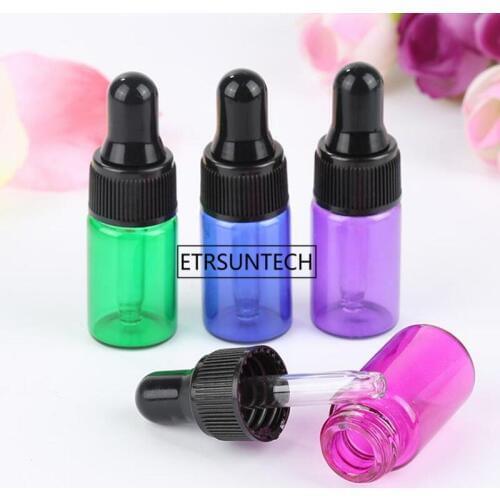 5ml/3ml/2ml/1ml Mini Refillable Empty Makeup Glass Bottle With Eye Dropper Essential Oil Liquid Storage Container F1840