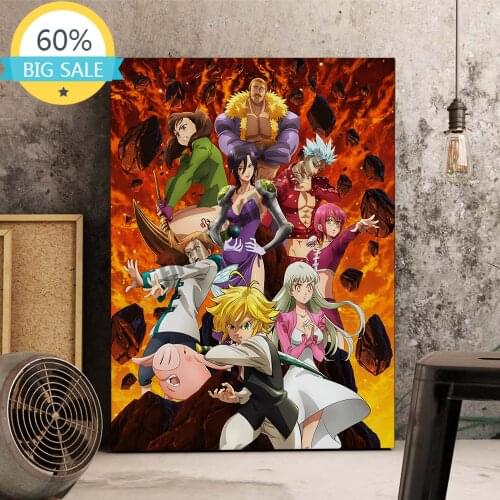 5D DIY Diamond Painting Anime The Seven Deadly Sins Cross Stitch Kits Diamond Embroidery Full Diamond Mosaic Home Decor