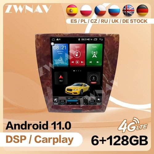 6+128G Tesla Carplay Radio Receiver For Jaguar XK XKR S XKR-S 2007-2015 Android 11 Player Video GPS Head Unit Auto Audio Stereo