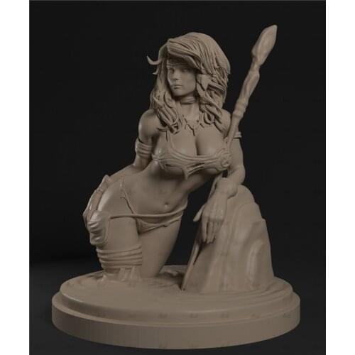 60mm Resin Model Forest Beautiful Sexy Girl Bust Figure Unpainted RW-012