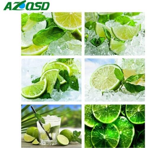 AZQSD 5D DIY Diamond Painting Lemon Diamond Embroidery Mosaic Fruit Picture Of Rhinestones Home Decoration