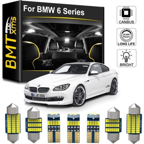 BMTxms 16Pcs Canbus For BMW 6 Series F06 640d 640i 650i M6 Car LED Interior Map Dome Light License Plate Lamp Kit