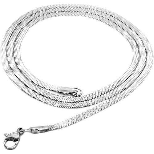 Enes Store Men 'S Steel Chain Snake Necklace Flat Bright Model 4 mm 60 cm