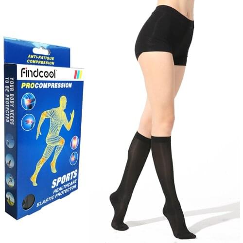 FINDCOOL Medical Compression Stockings Closed Toe Thin Knee High for Summer 15-20mmHg Anti-avricose Veins