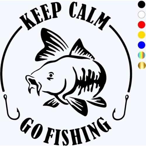 CK3354# vinyl car sticker keep calm go fishing reflective waterproof cool waterproof removable decal self-adhesive auto sticker