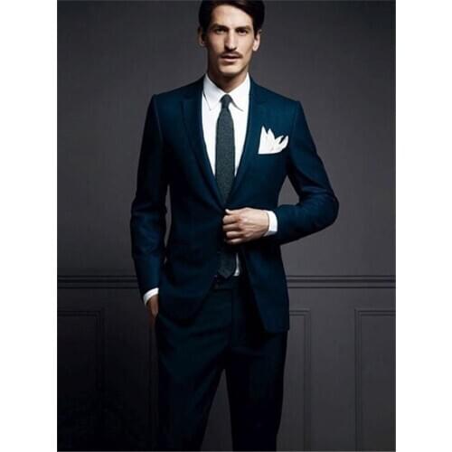 Business Bridegroom Groom Tuxedos 2020 Slim Fit Formal Party Evening Men Suits Groomsman/Men Suits(Jacket+Pants+tie)