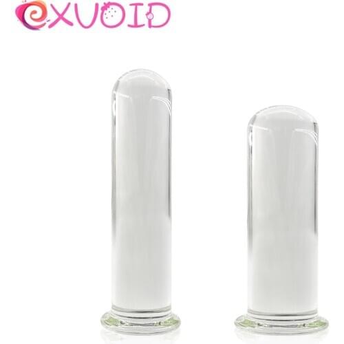 EXVOID Anal Butt Plug Crystal Cock Smooth Glass Dildo Sex Toys for Women Men Gay Vagina Stimulate Big Penis Dick G-spot Massage