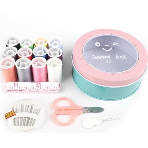 1set Portable Sewing Kit Needle Thread Needles Tape Scissors Sewing Box Knitting Quilting Stitching Embroidery Craft Sewing Tool