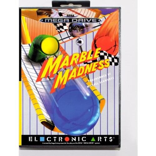 Marble Madness Game Cartridge 16 bit MD Game Card With Retail Box For Sega Mega Drive For Genesis