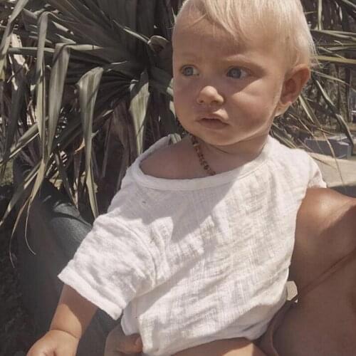 Childrens Clothing European And American Boys And Girls Linen Short SleeveTop Lace Up Hot Pants 2-piece Set