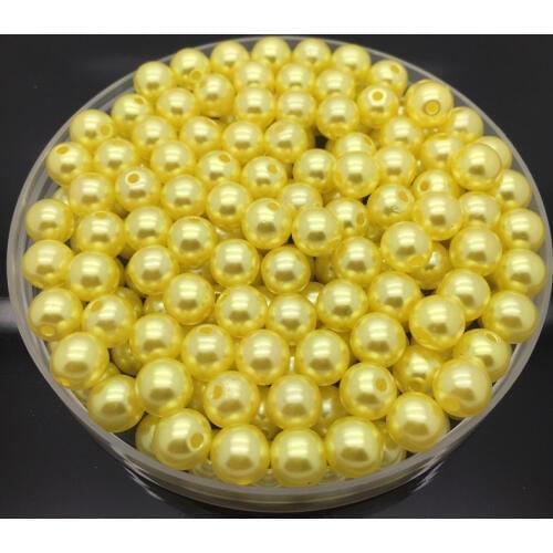 4mm-10mm Yellow Imitation Pearls Round Pearl Spacer Loose Beads DIY Jewelry Making Necklace Bracelet Earring Accessories