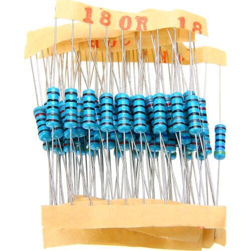 1000pcs 100 Values Metal Film Resistor Mayitr 1% 1W Resistance Assortment Kit Set 1 ohm-10M ohm