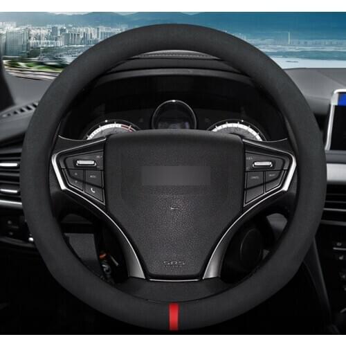 MIDOON Carbon Fiber Cow Leather Car Steering Wheel Cover For Volkswagen VW T4 T5 T6 Auto interior Accessories