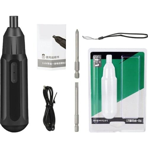 USB Rechargeable Household Power Tool 3.6V Multifunctional Cordless DIY Electric Screwdriver With 2 Screw Bits For Phone