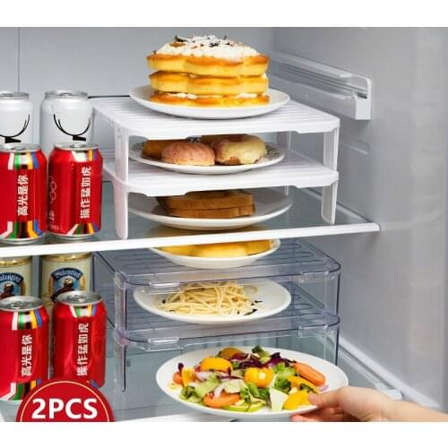 Refrigerator layered shelf cabinet compartment storage rack cabinet organizer kitchen organizer kitchen items