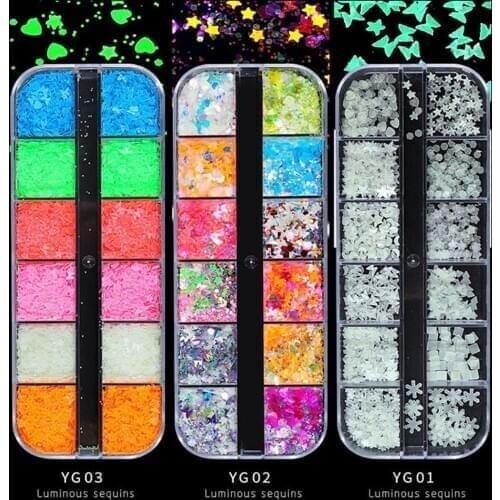 Butterfly Shaped Glow Fashion Ultra-thin Nail Sequin Decoration for Salon