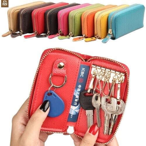 Xiaomi Fashion Leather Key Case Multifunctional Zipper for Coin Purse Card Holder Key Mini Bag