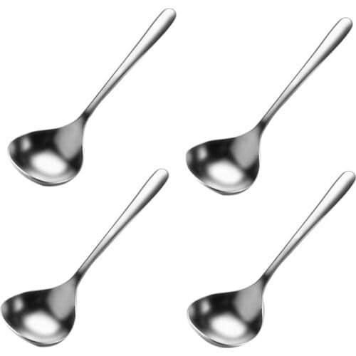 Stainless Steel Heavy Duty Deep Soup Spoon Large Serving Spoon Ramen Spoon Long Handle Soup Spoon- 6.7Inch (4 Packed)
