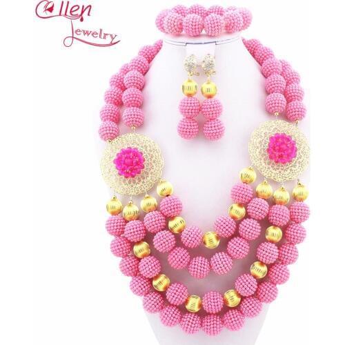 Nigerian Wedding African Beads Rushed Classic Women Coral Jewelry Sets New Arrived Nigeria Set Necklace Africa Beads W11278
