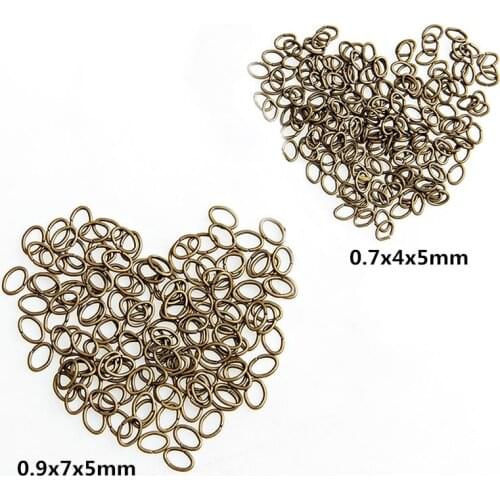 New Hot Sale Antique Bronze Tone Metal Oval Open Jump Rings Necklace With Close Tool Ring DIY Jewelry Findings Making