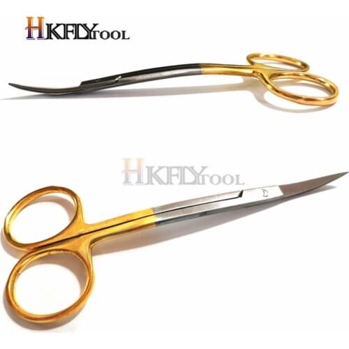 Beauty equipment boutique gold handle stainless steel 12.5 small scissors double eyelid express scissors professional stitches T