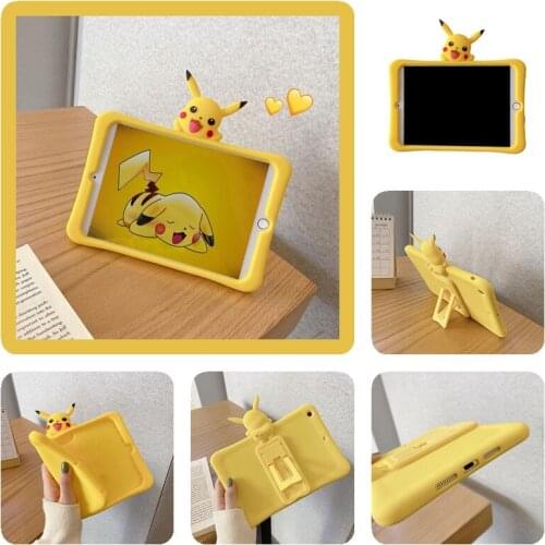 Pokemon Pikachu cartoon silicone ipad protective case for ipad mini 1 2 3 4 5 6 Air1 2 3 Pro, Pro 10.5-inch 2018 11-inch 2020