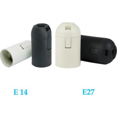 10PCS High quality White black 2A 250V E14 / E27 screw card-type lamp holder CE certification e14 e27 socket