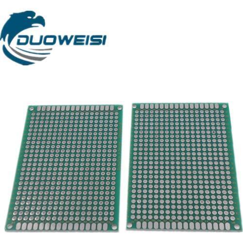 PCB circuit board double-sided spray tin plate green oil fiber glass universal board 5*7 bread board