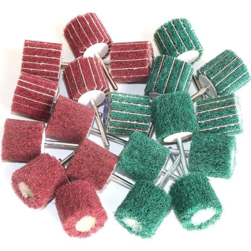 20pc 1inch 20/25mm Scouring Pad Abrasive Wheel Grinding Sanding Head 3mm shank Non-woven Buffing Polishing Wheel For Rotary tool