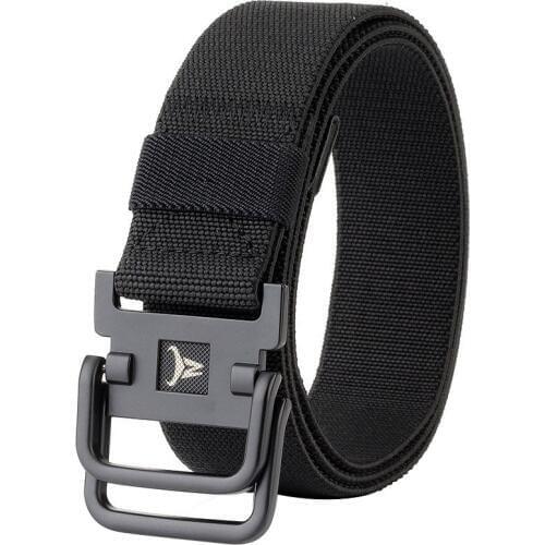 Best YBT Unisex Canvas Belt Alloy Double Ring Buckle Belt New Trend Casual Elastic Durable Men And Women High Quality Belt