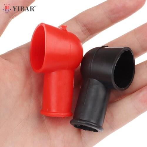2pcs Rubber Car Motorcycles Battery Negative Positive Terminal Cover Cap Boot Insulating Protector Replacement Batteries Acc