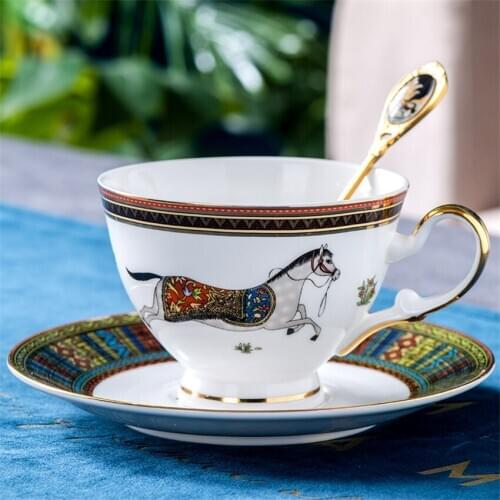 Luxury Coffee Cup And Saucer Set Bone China Advanced Royal Classical Afternoon Tea Party Espresso Porcelain Home Drinking