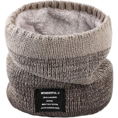 New Winter Scarf Women Men Knitted Ring Scarf Thicken Velvet Collar Scarves Boys Girls Neck Scarf Cotton Unisex Comfortable