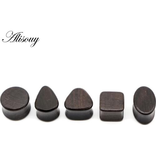 Alisouy 2pc Size 8-25mm Plugs and Tunnels Ear Tunnel Earrings Ear Stretcher Wood Expander Piercing Body Piercing Tunnels Gauge