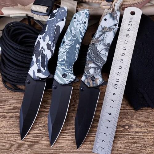 8.46'' Folding Pocket Knife Outdoor Survival Tactical Knife 440C Steel Blade Camping Hiking Hunting Knives Self-defense EDC Tool