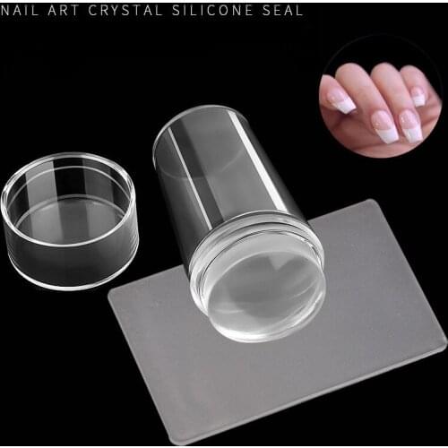 French Mnicure Nail Stamper Scraper Set Copy of Nail Print Template Set Silicone DIY Nail Polishing Stamper Nail Salon Stamping